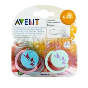 Avent Sucette Naturel Transparente 6-18mois Boite De 2 Reference Scf170/62